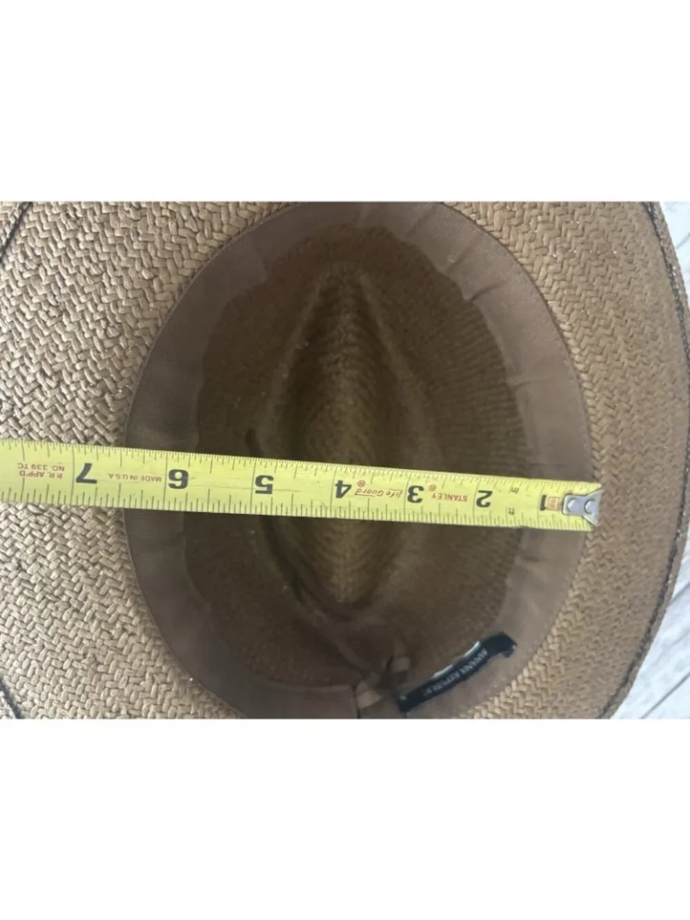 Vintage Banana Republic Straw Hat Made in Italy Black Ribbon Sun Beach Fedora SM